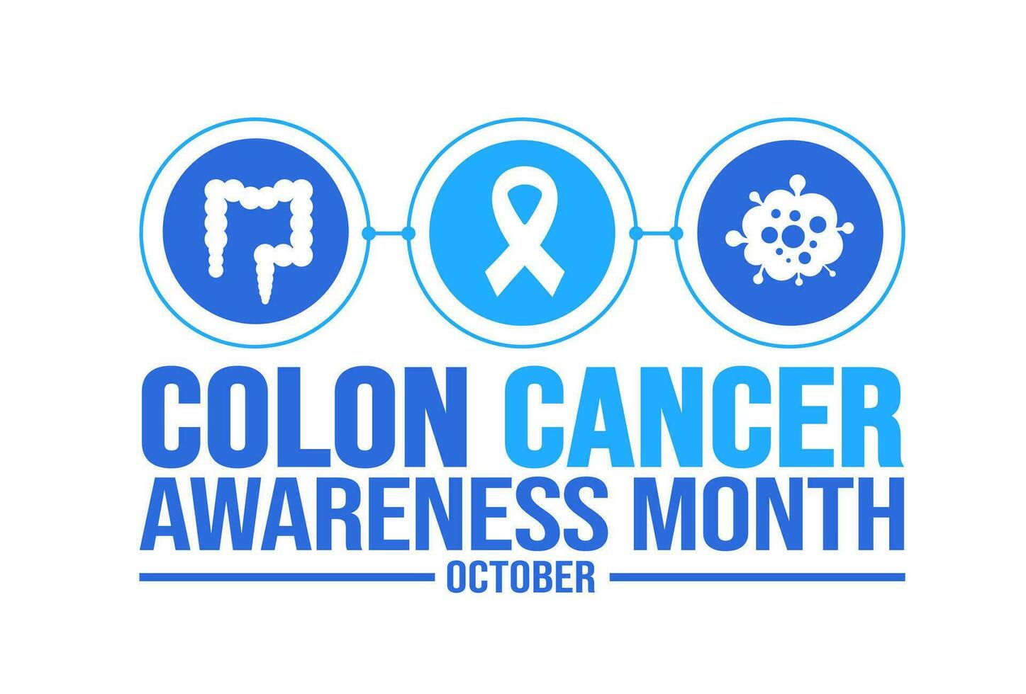 October is Colon Cancer Awareness Month background template. Holiday concept. background, banner, placard, card, and poster design template with text inscription and standard color. vector