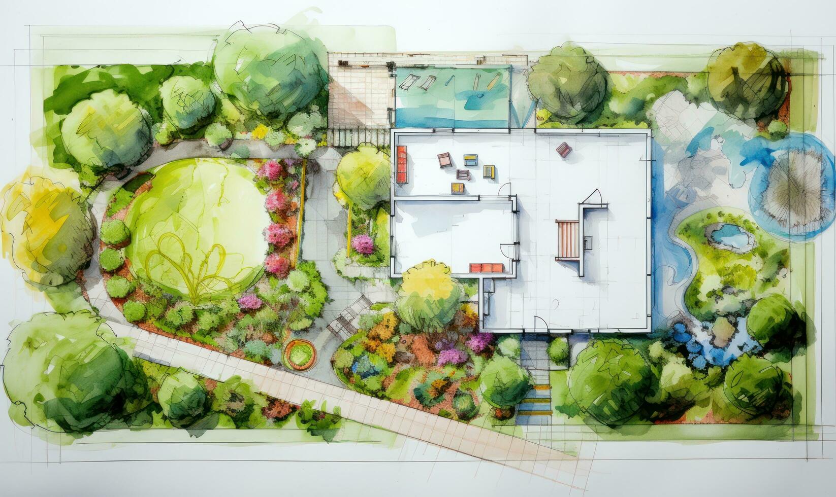 Plan of the garden and landscape photo