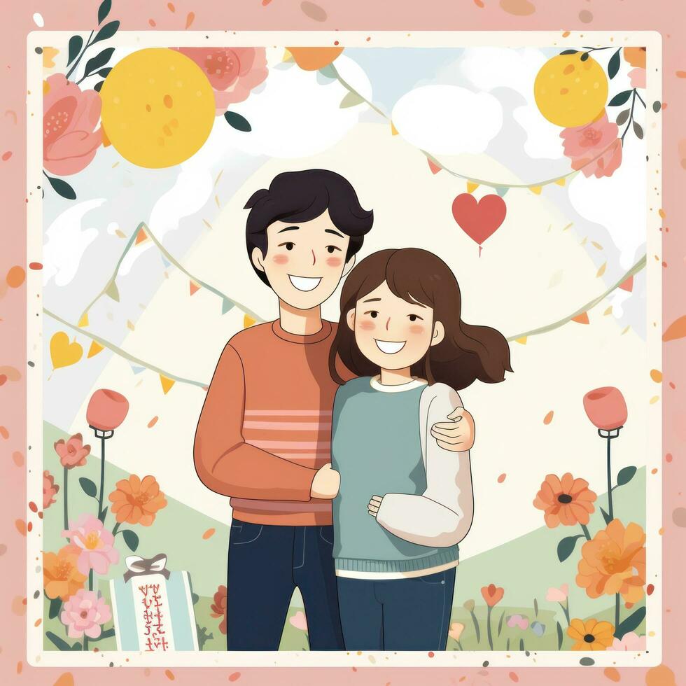 Happy family illustration photo