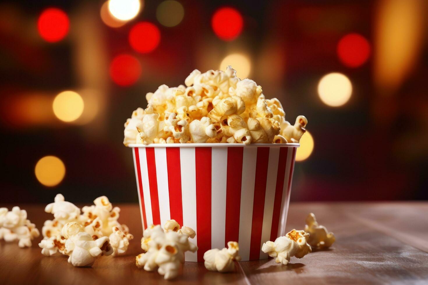 Popcorn stand, cinema shot, movie theatre popcorn photo