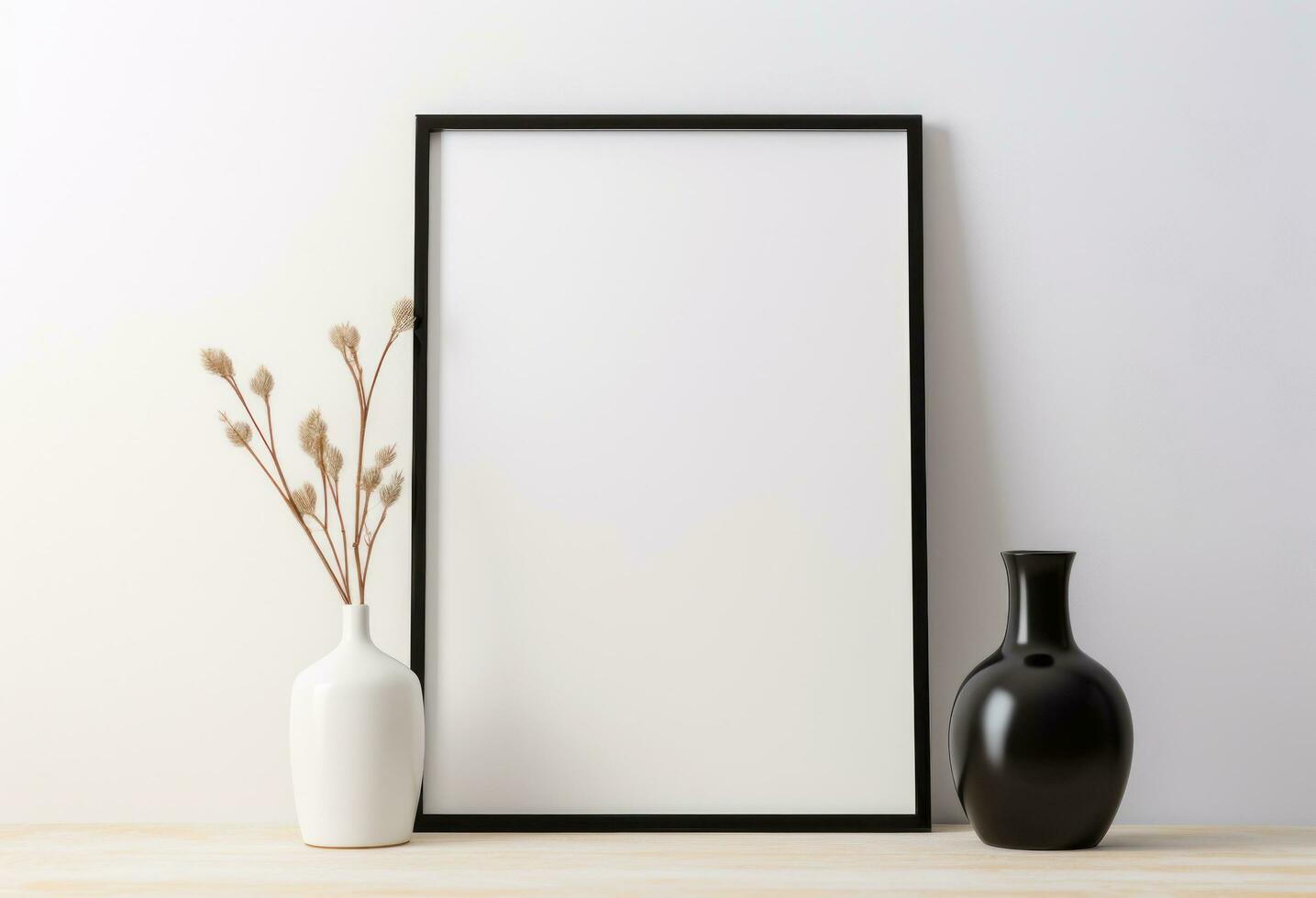 White black frame with blank square blank for the frame photo