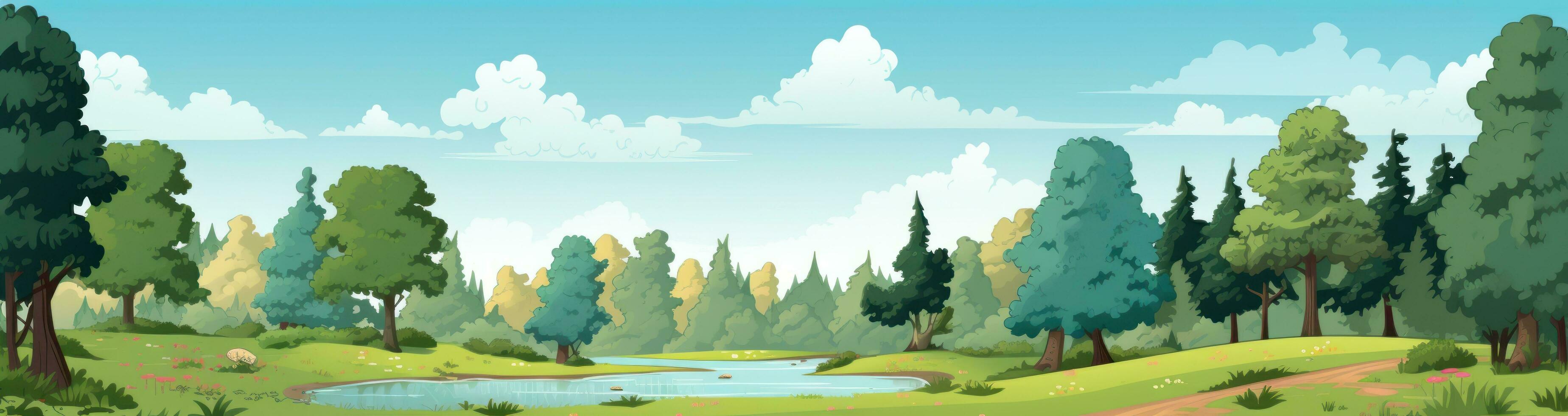 Cartoon forest illustration photo