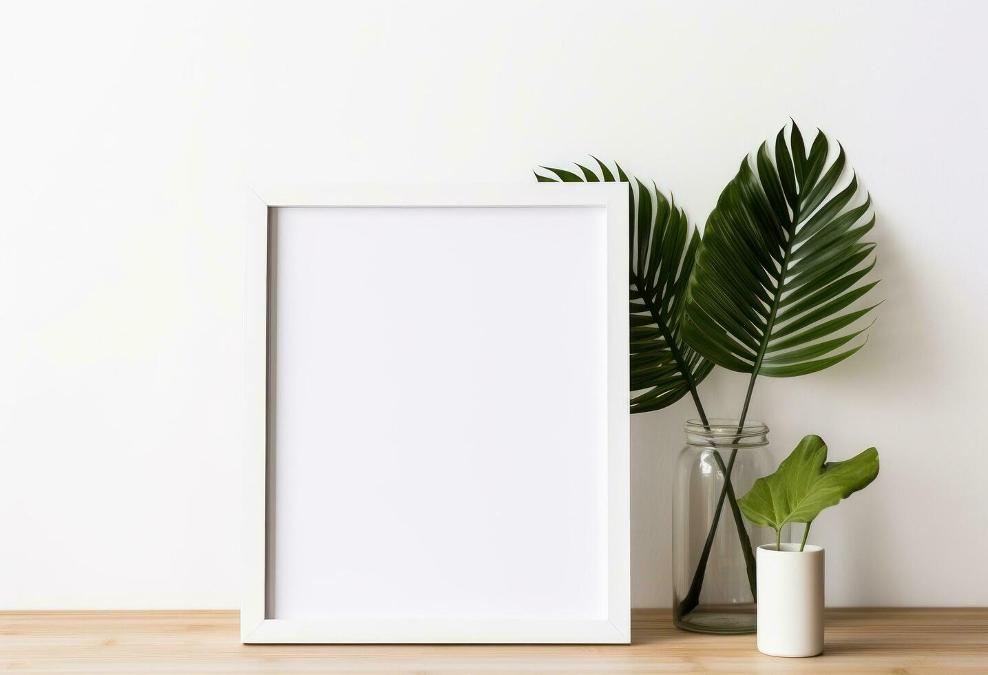White frame with blank square blank for the frame photo
