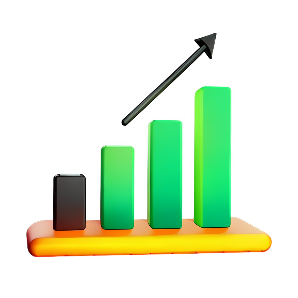 chart 3d rendering icon illustration png