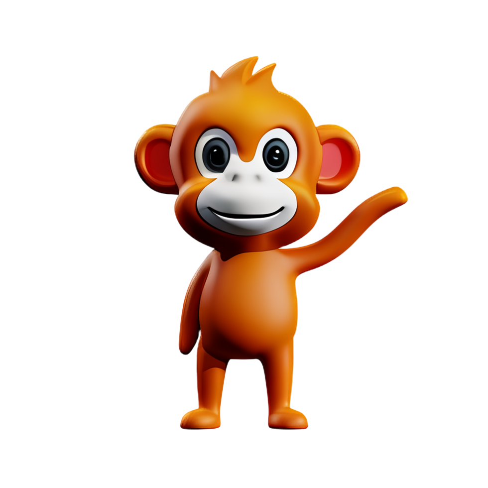 monkey 3d rendering icon illustration png