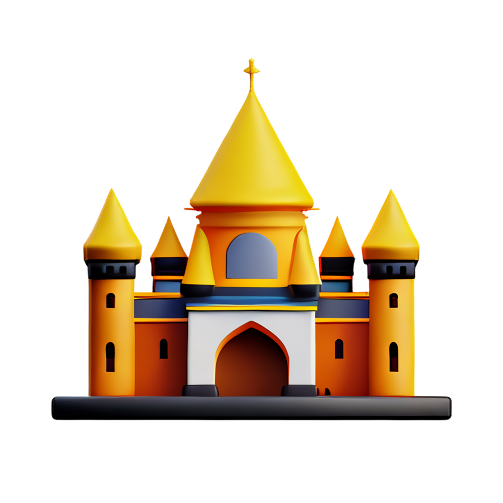 castle 3d rendering icon illustration png