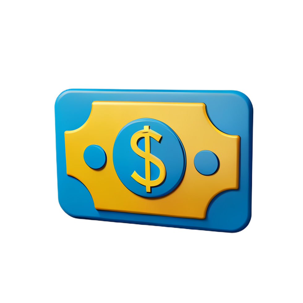 contant geld 3d renderen icoon illustratie png