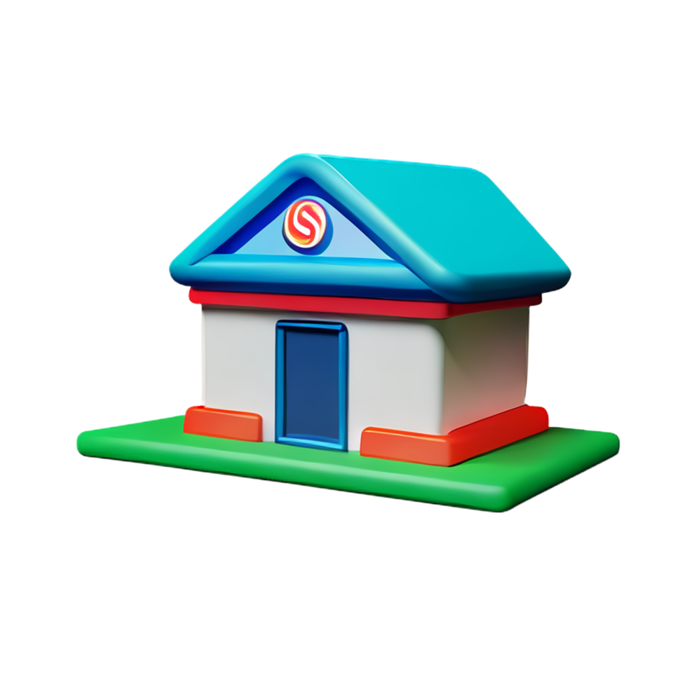 Real estate 3d rendering icon illustration png