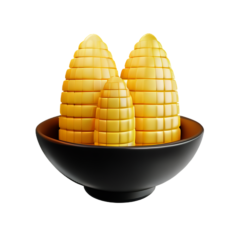 corn 3d rendering icon illustration png