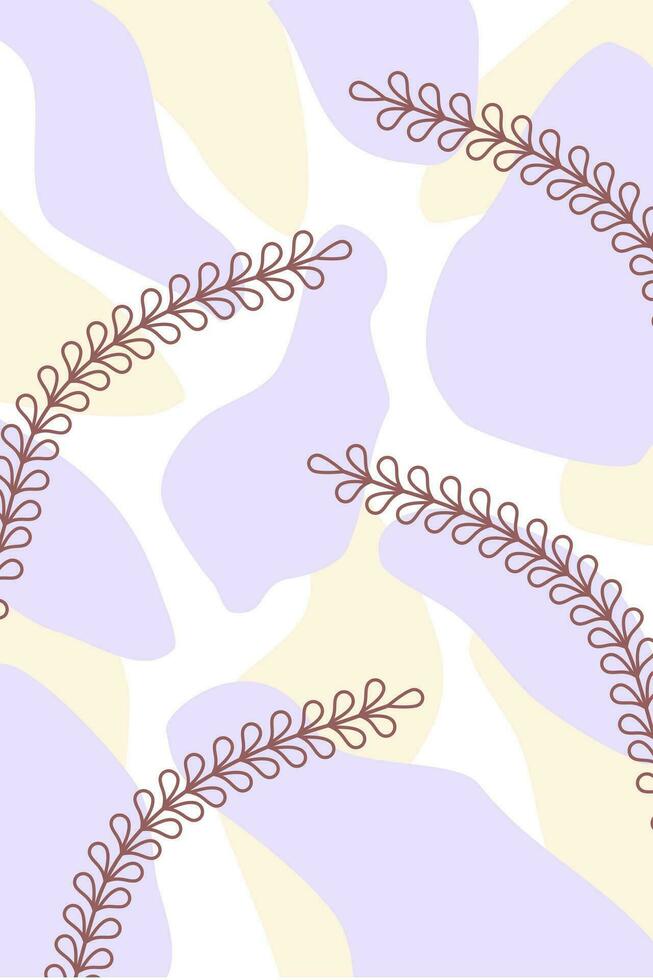 Abstract line art vector. Minimal tone line drawing art with abstract shapes. Abstract plant art design for background, banner, print, cover, wallpaper, minimal wall art, wall art vector