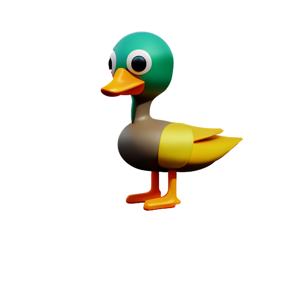 duck 3d rendering icon illustration png
