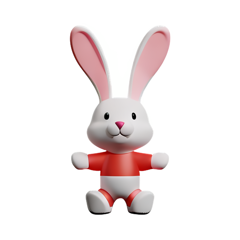 bunny 3d rendering icon illustration png