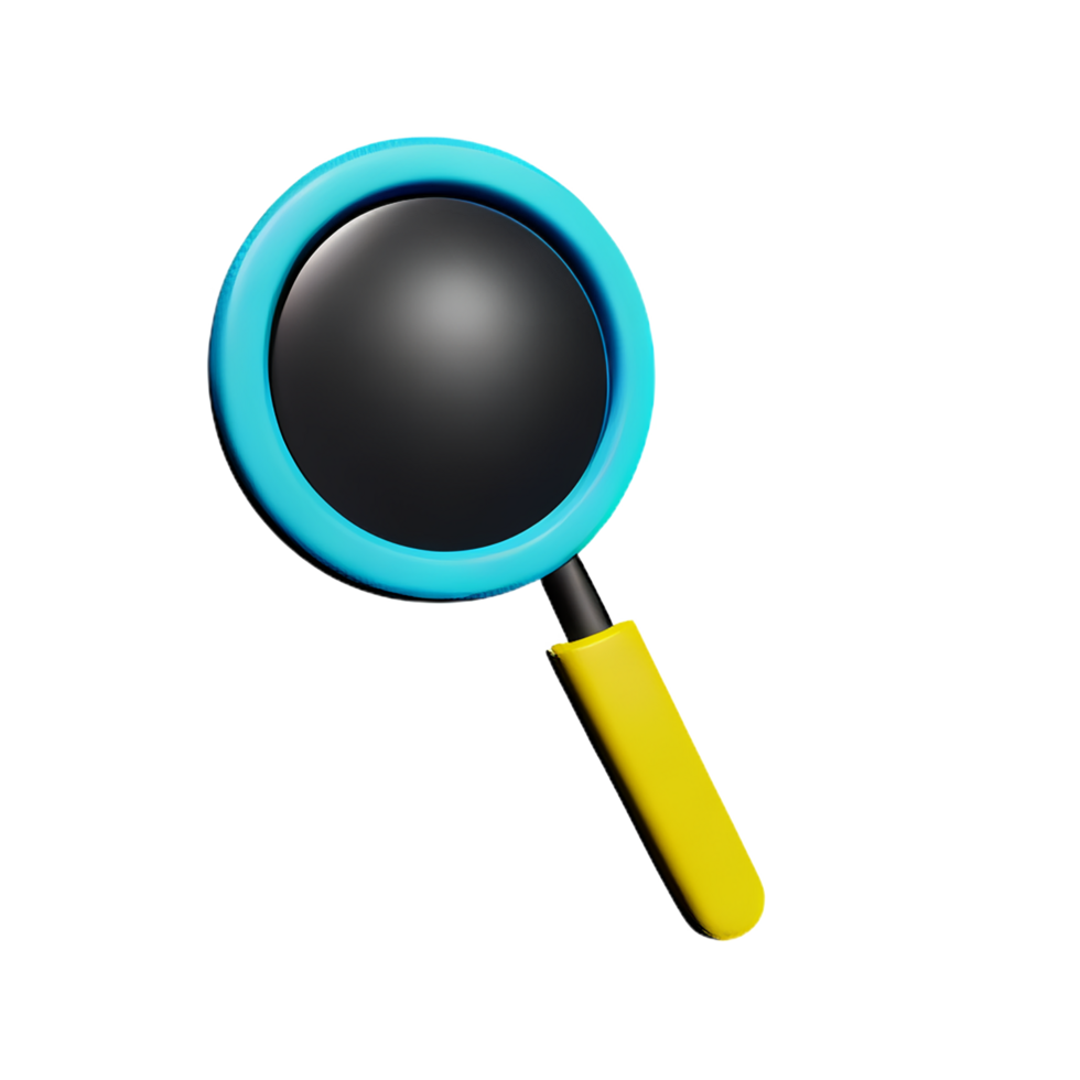 magnifying glass 3d rendering icon illustration png