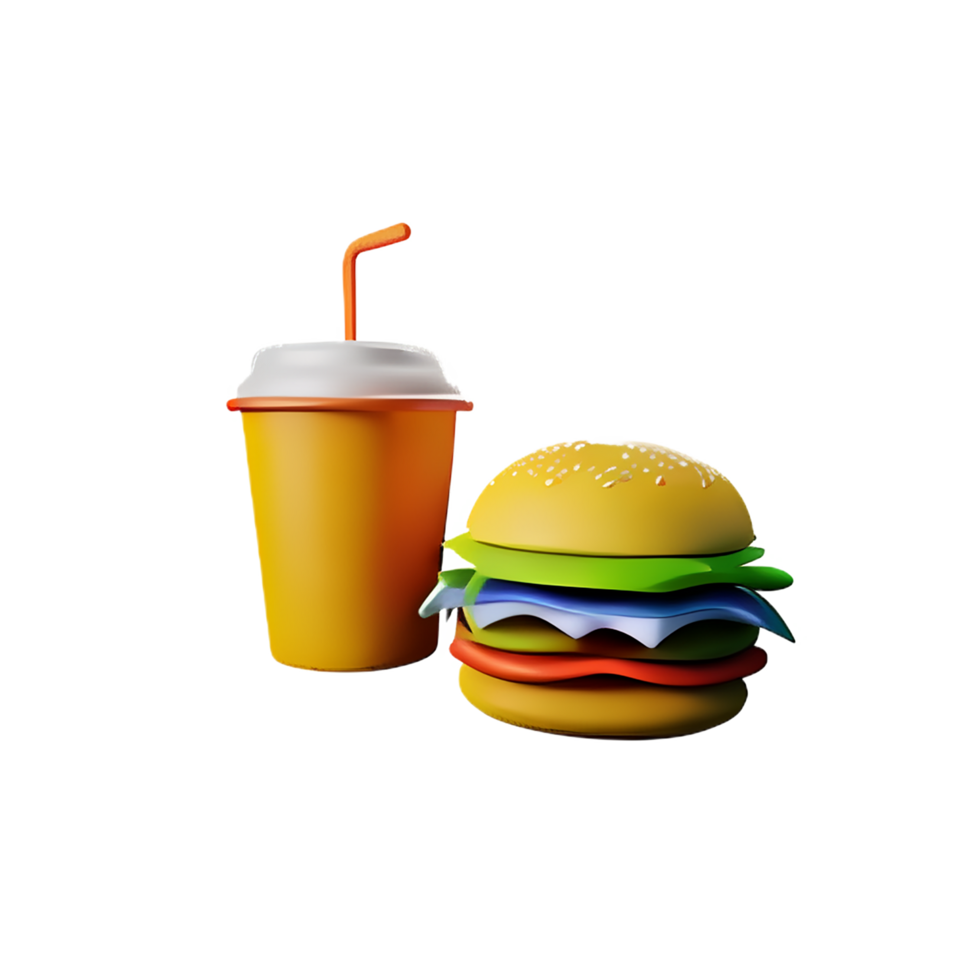 fast food 3d rendering icon illustration png
