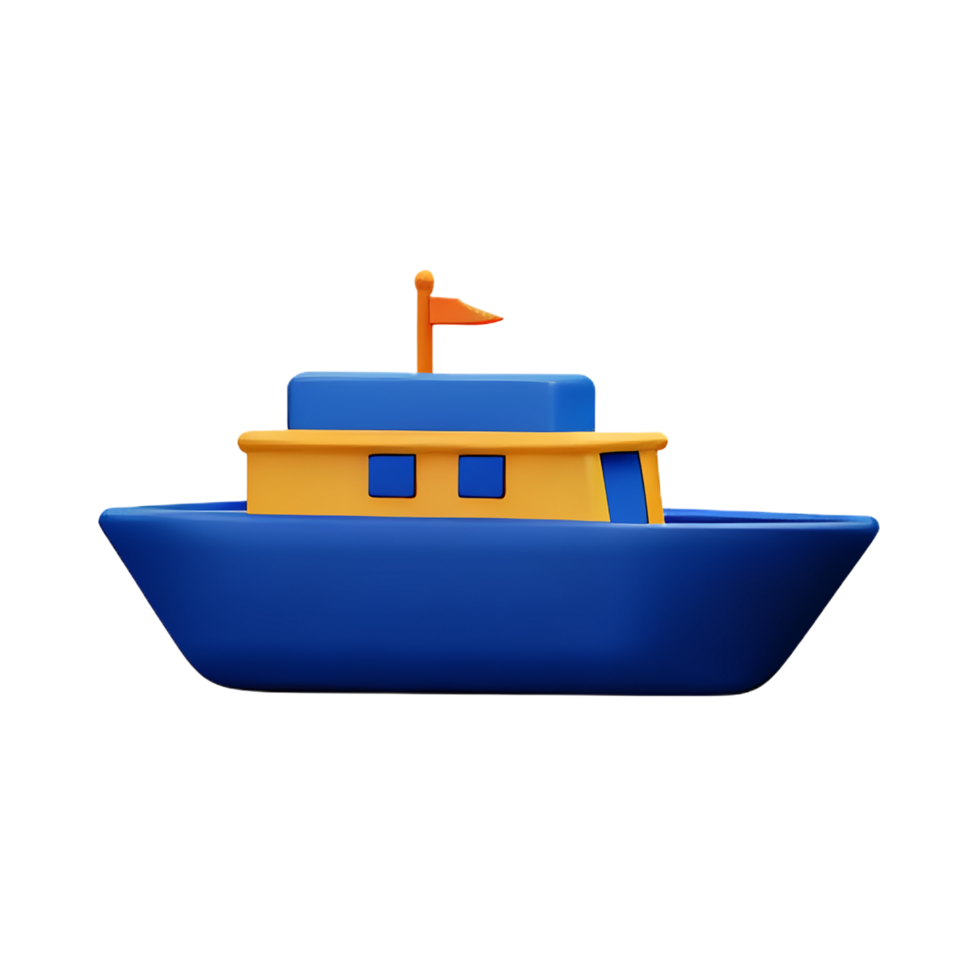 boat 3d rendering icon illustration png