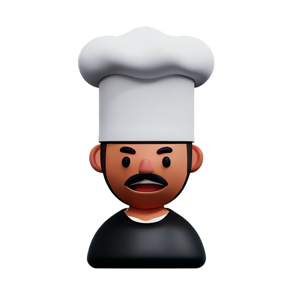 cocinero cara 3d representación icono ilustración png