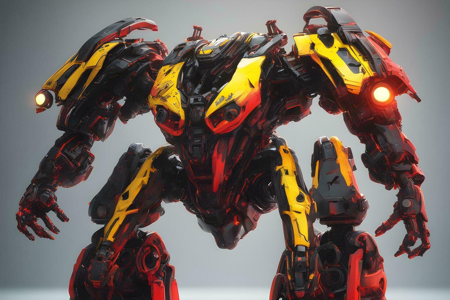 Red Yellow Mecha Gundam Ai Generative photo