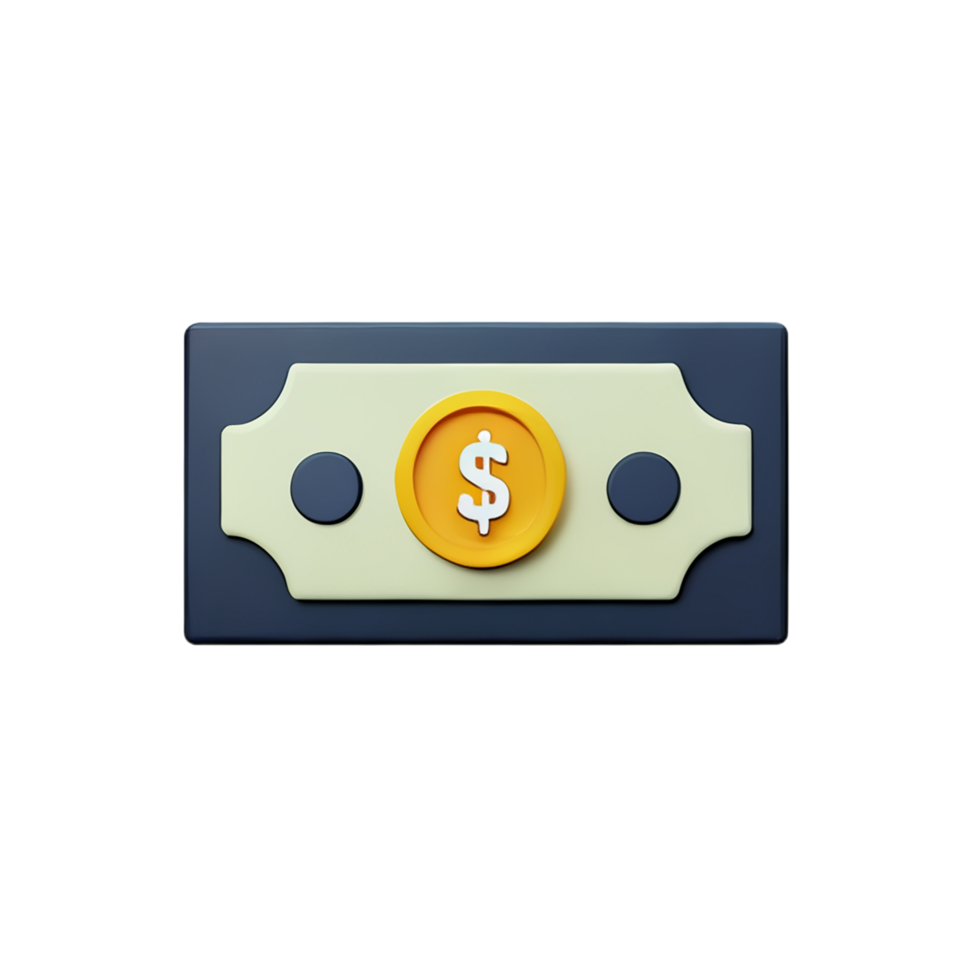 cash 3d rendering icon illustration png