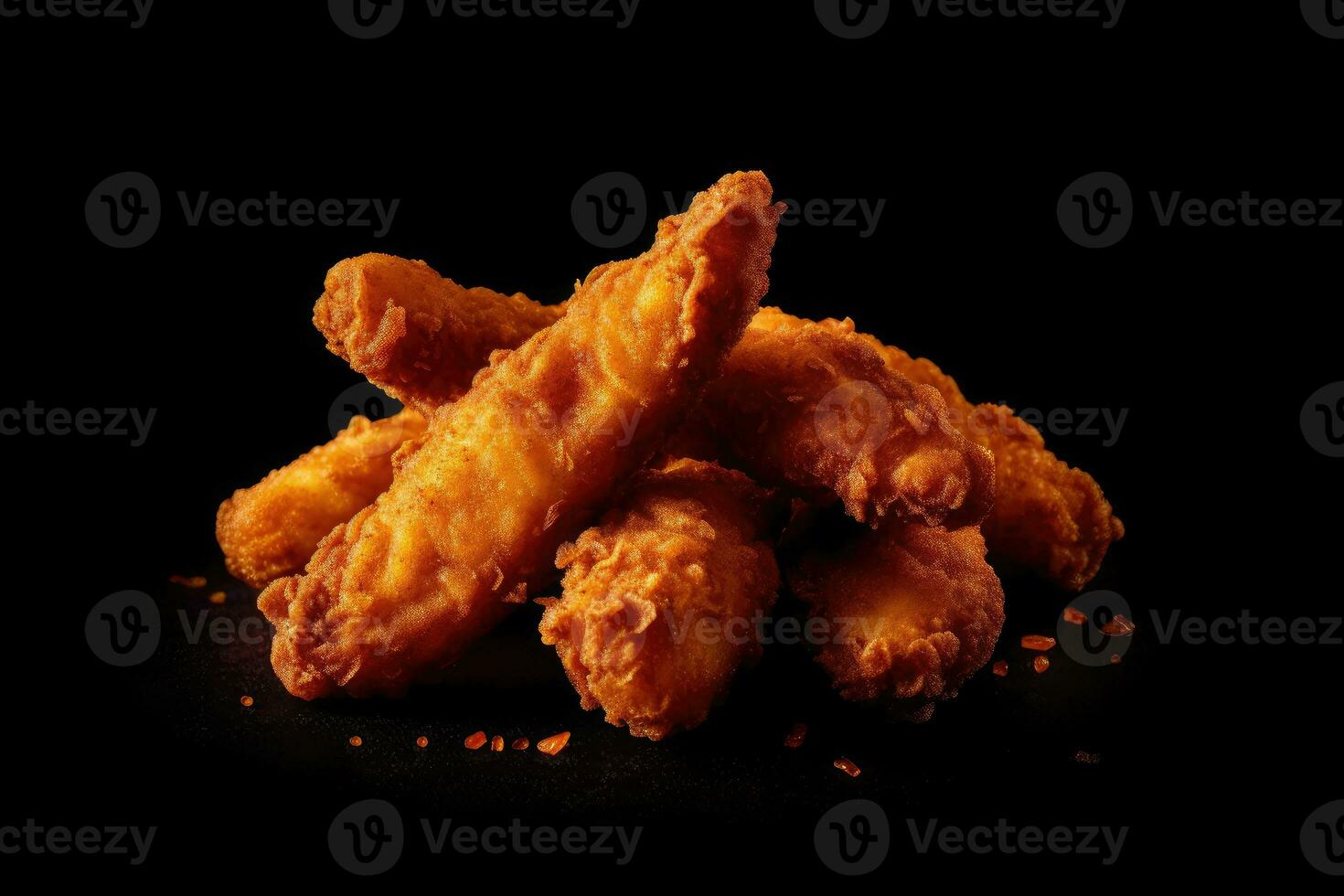 Fried chicken Wings with Kethcup, Generative AI photo