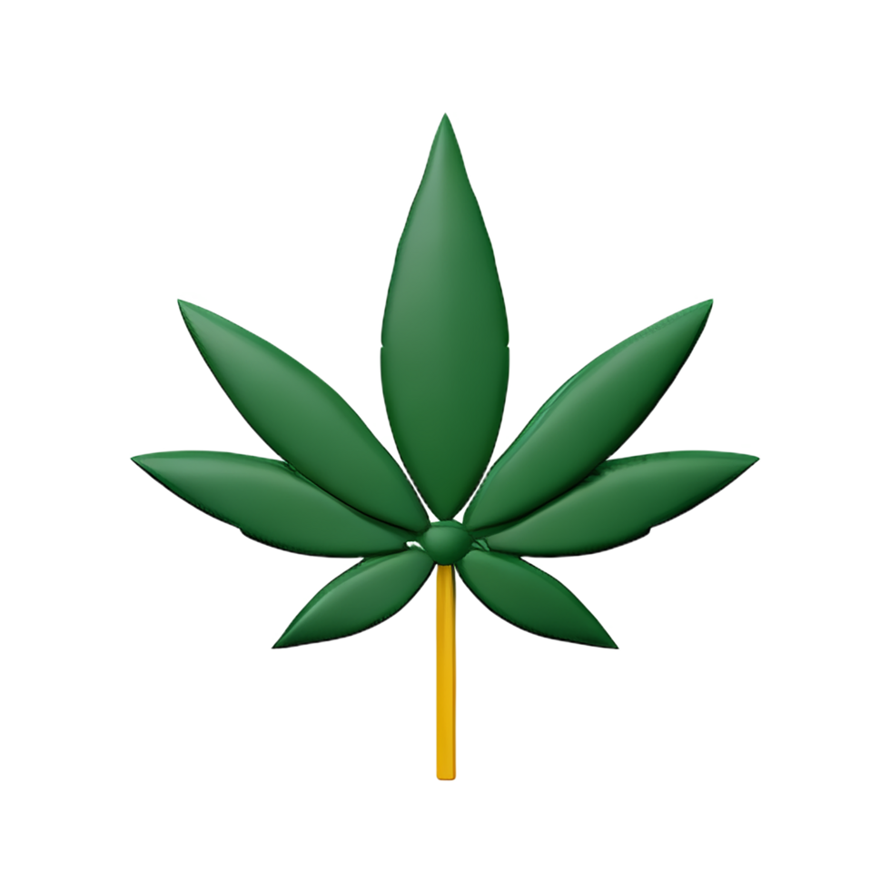 cannabis 3d rendering icon illustration png