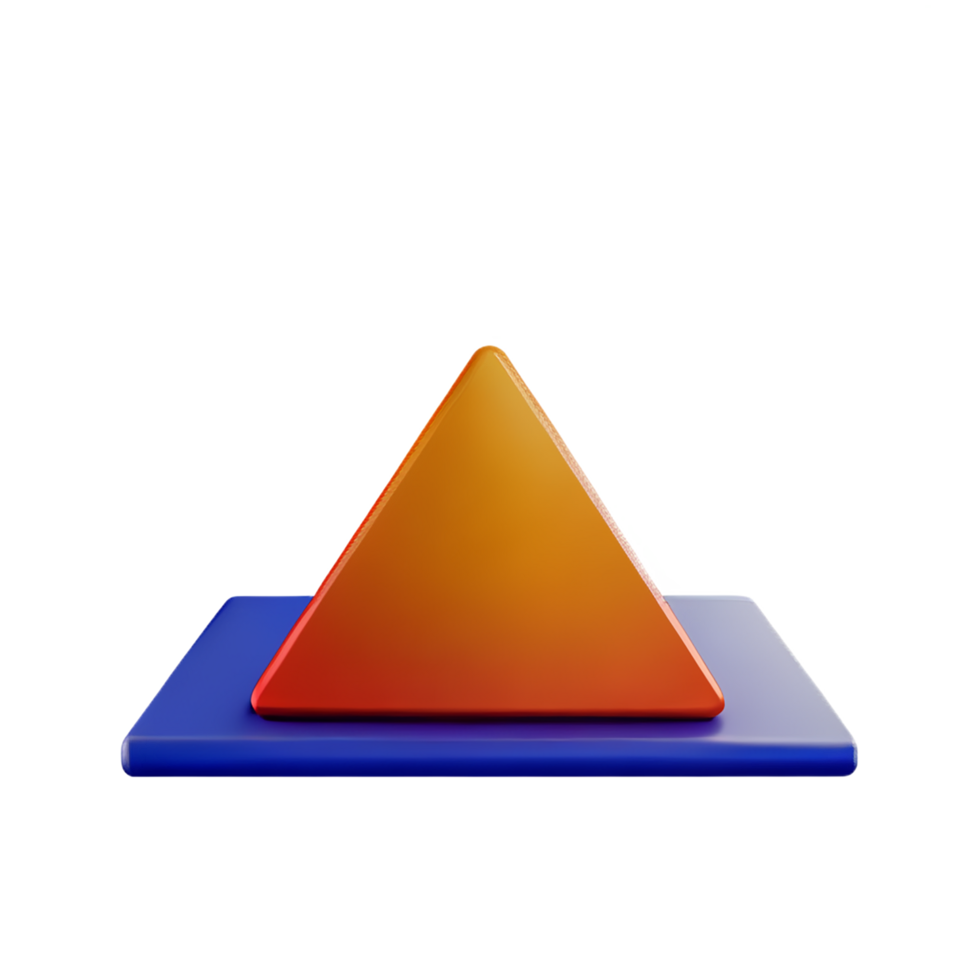 triangle 3d rendering icon illustration png