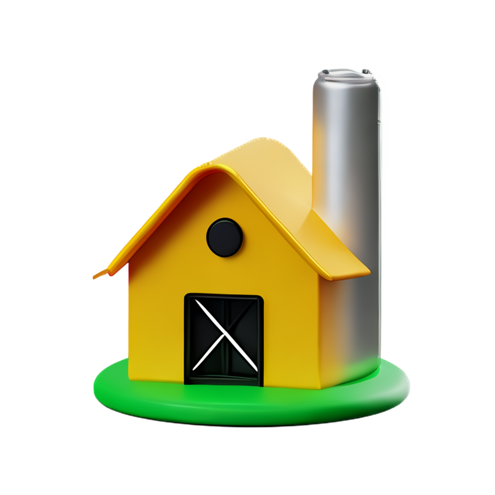 farm 3d rendering icon illustration png