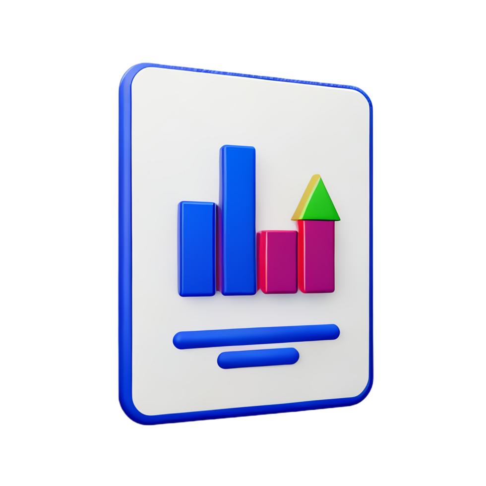 chart 3d rendering icon illustration png