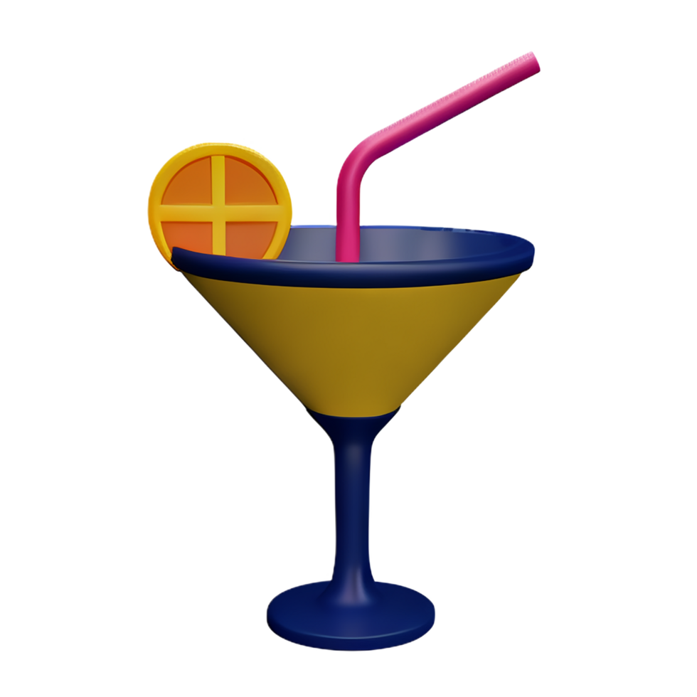 cocktail 3d rendering icon illustration png