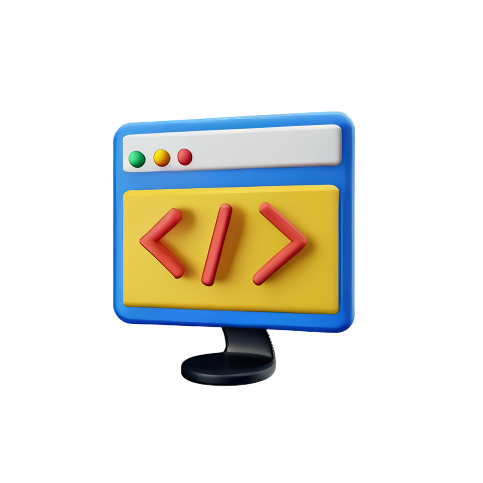 coding 3d rendering icon illustration png