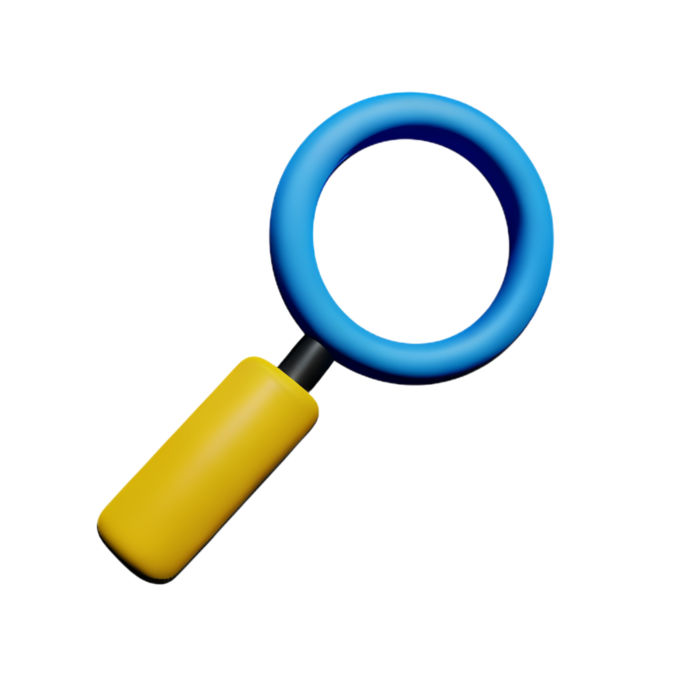 magnifying glass 3d rendering icon illustration png