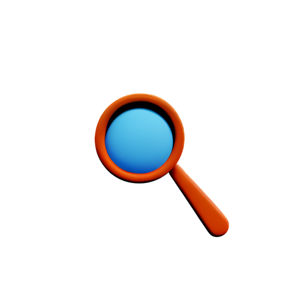 magnifying glass 3d rendering icon illustration png