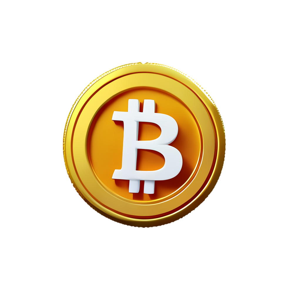 bitcoin 3d representación icono ilustración png