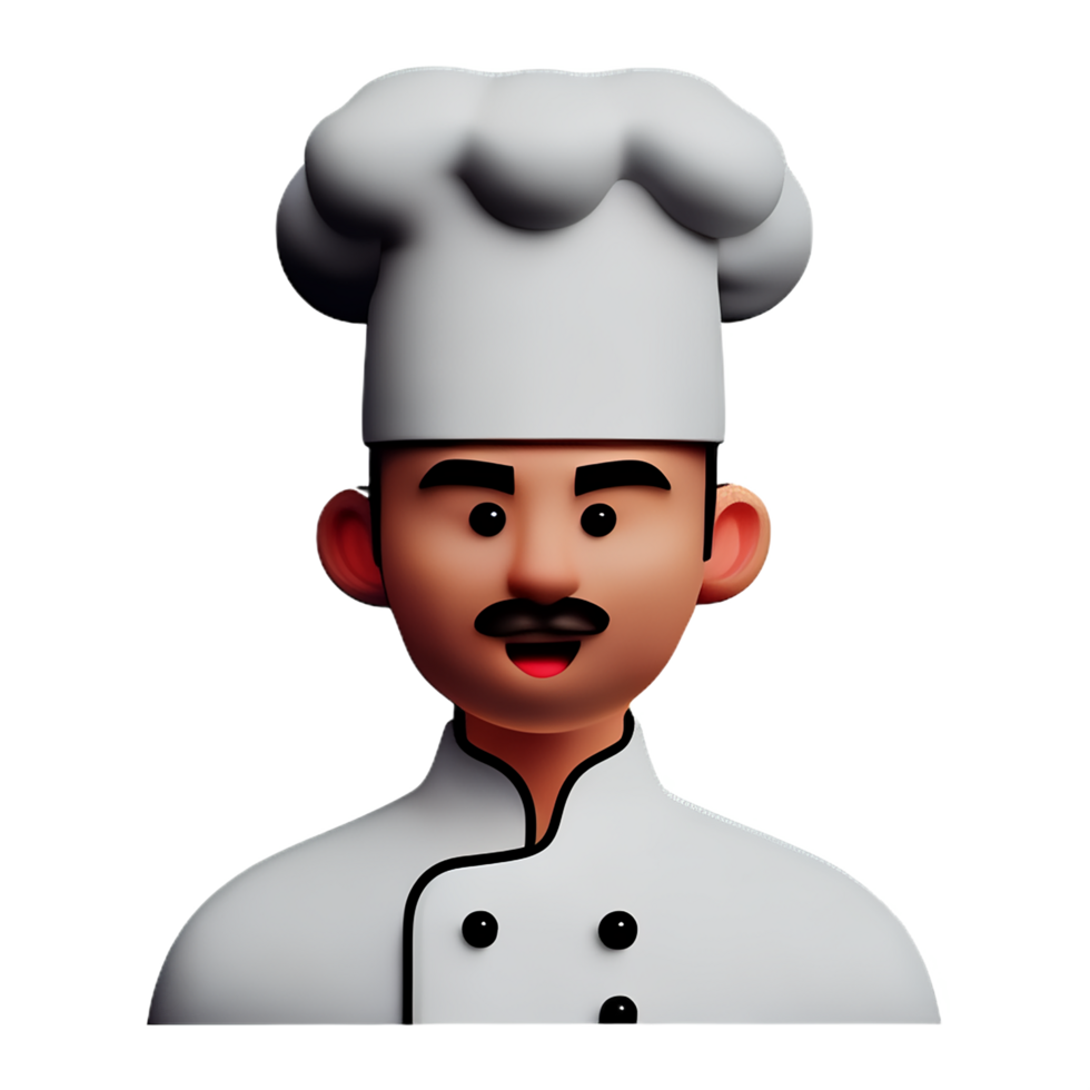 chef face 3d rendering icon illustration png