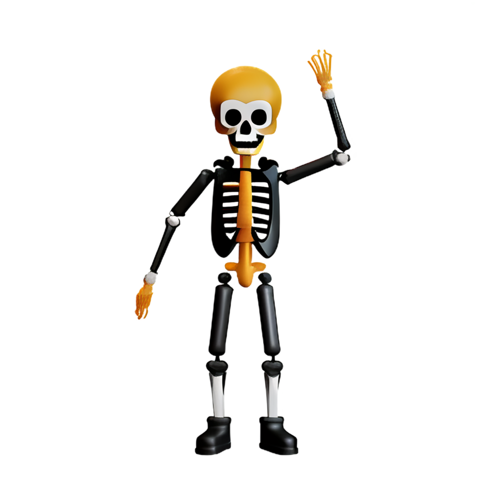 skeleton 3d rendering icon illustration png