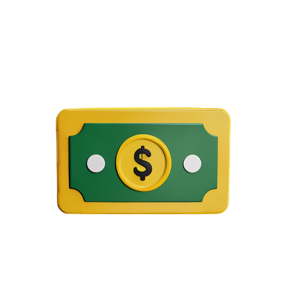 cash 3d rendering icon illustration png