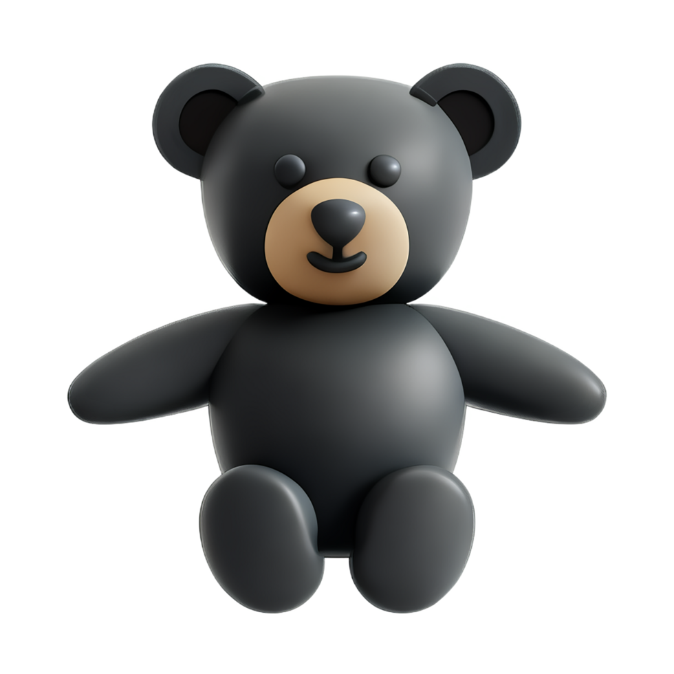 teddy bear 3d rendering icon illustration png
