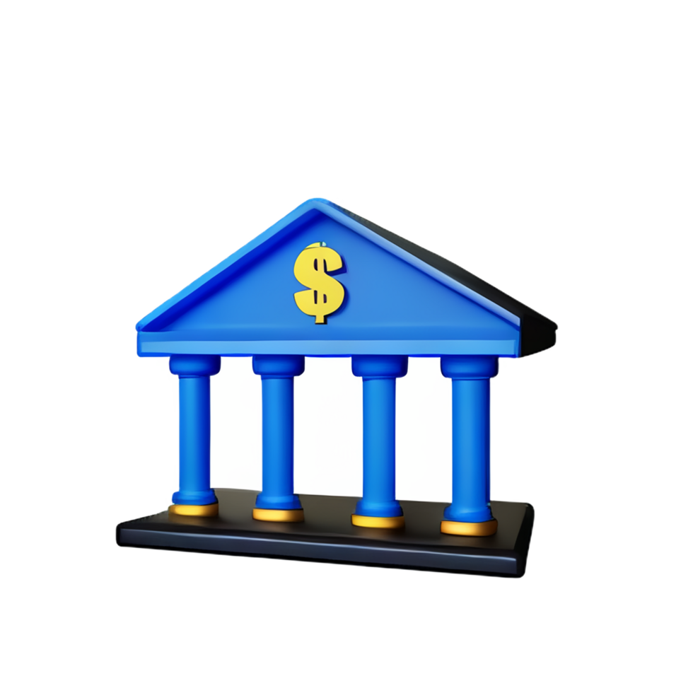 bank 3d rendering icon illustration png