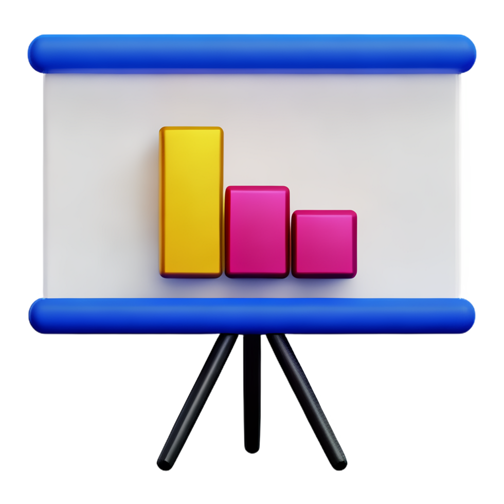 chart 3d rendering icon illustration png