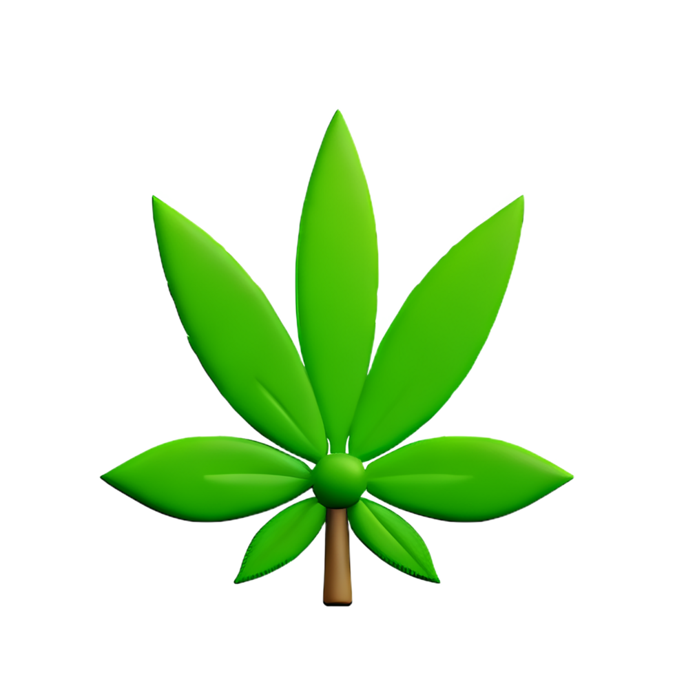 cannabis 3d rendering icon illustration png