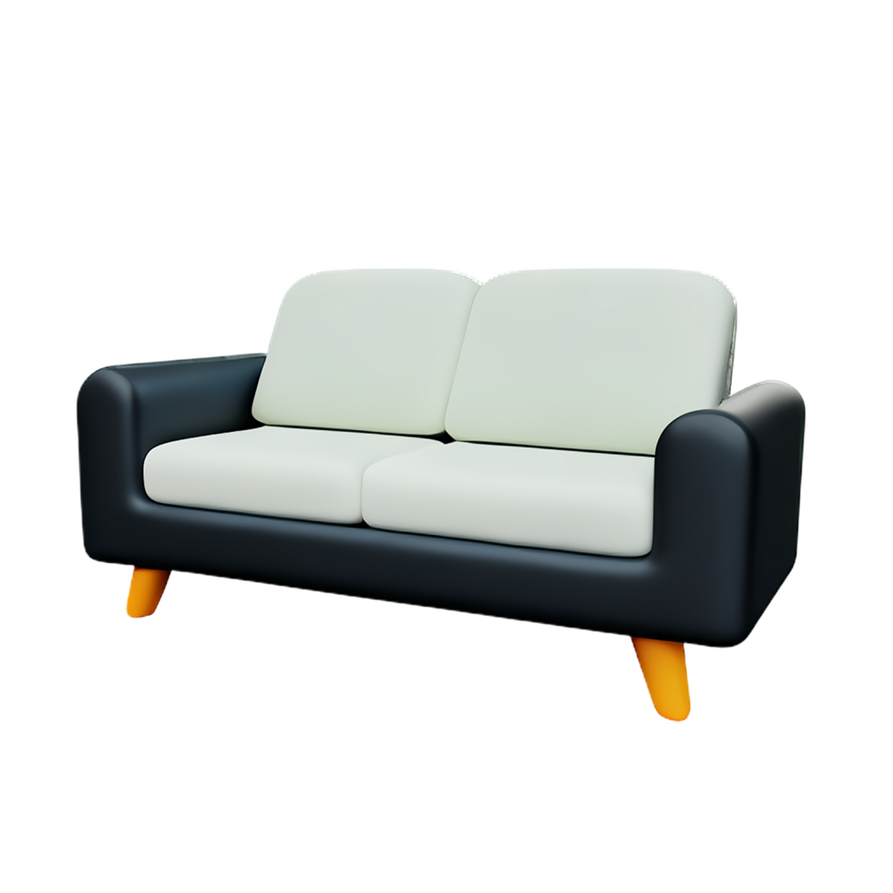 sofa 3d rendering icon illustration png