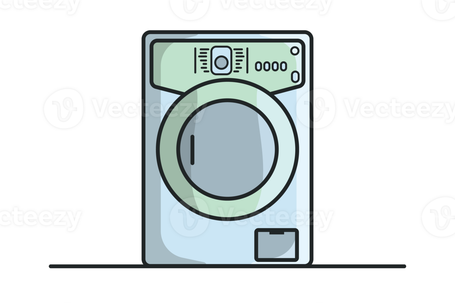 électrique la lessive machine illustration. La technologie objet icône concept. moderne laverie, appareil pour Ménage corvées. de face vue de la lessive machine conception. png