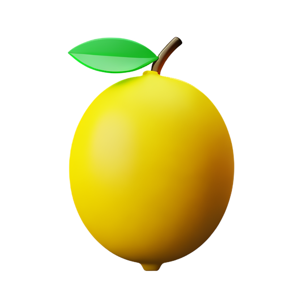 lemon 3d rendering icon illustration png