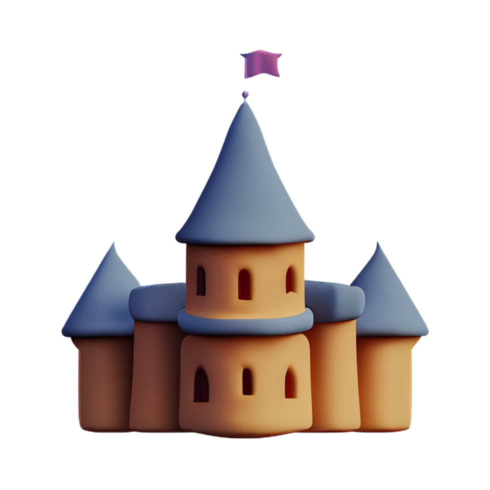 castle 3d rendering icon illustration png