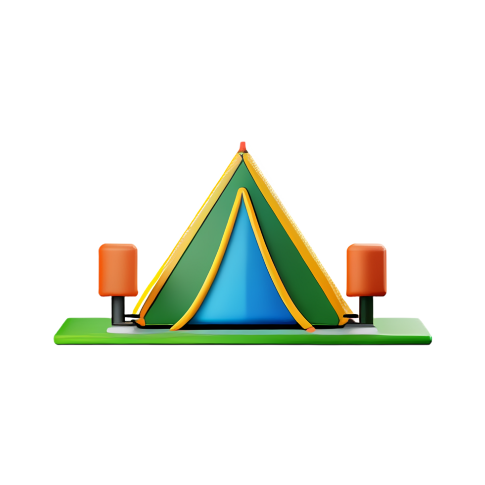 camping 3d rendering icon illustration png
