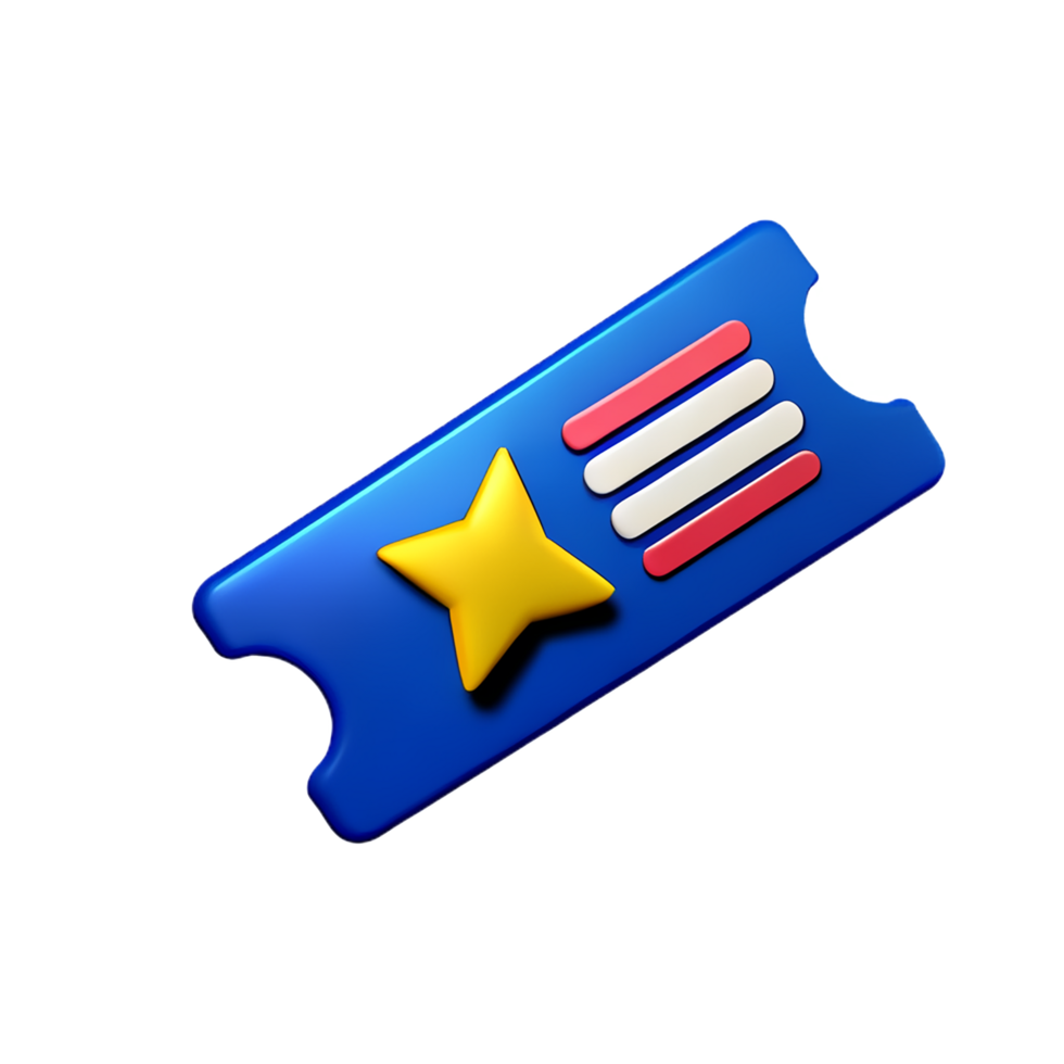 ticket 3d rendering icon illustration png