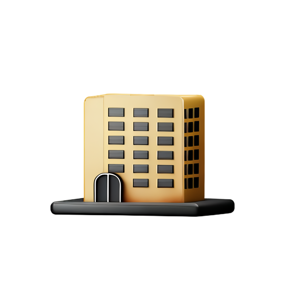 hotel 3d rendering icon illustration png