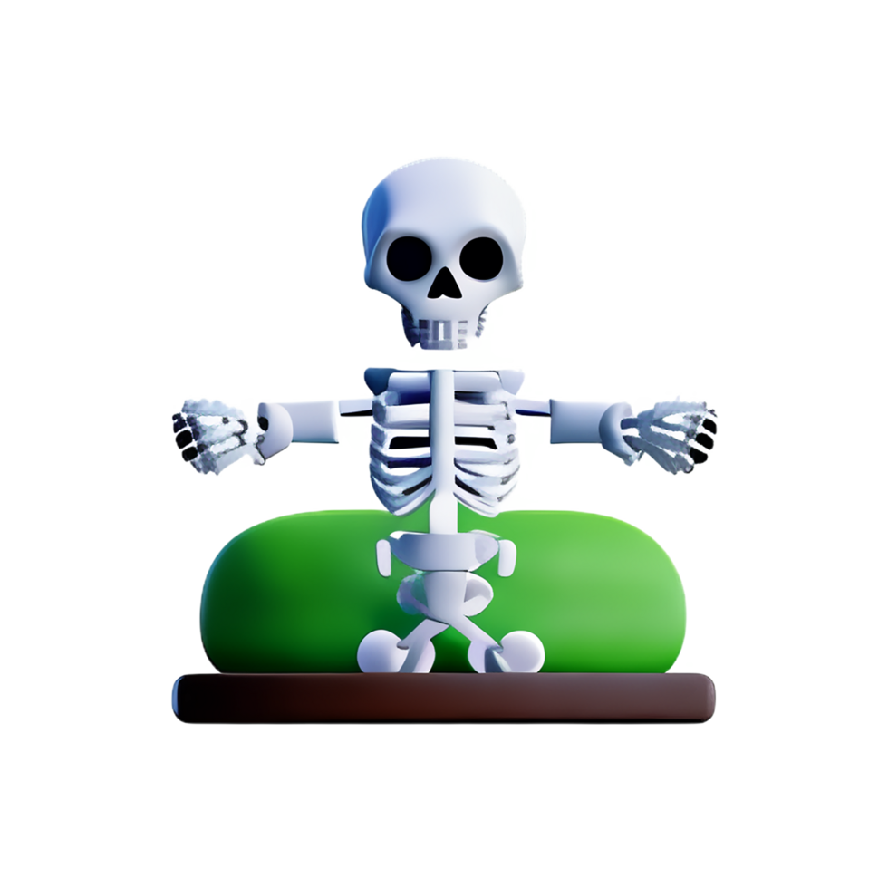 skeleton 3d rendering icon illustration png