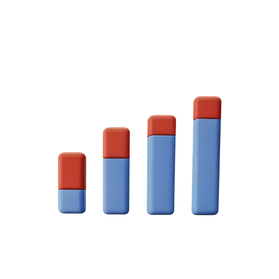 chart 3d rendering icon illustration png