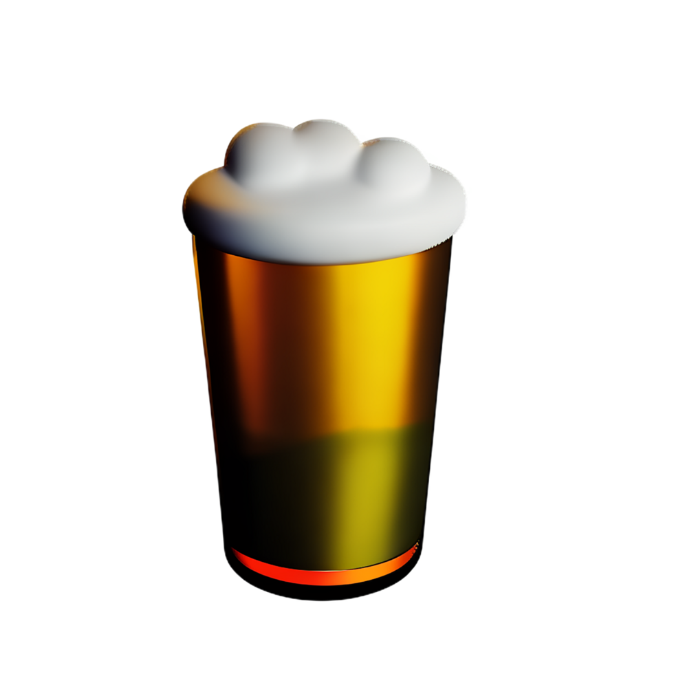 cerveza 3d representación icono ilustración png