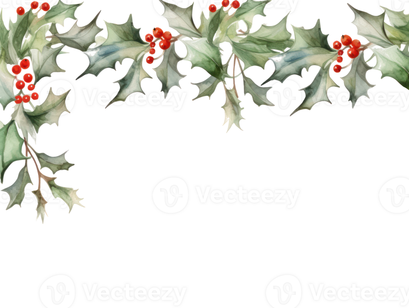 Christmas background with hollly leaves png